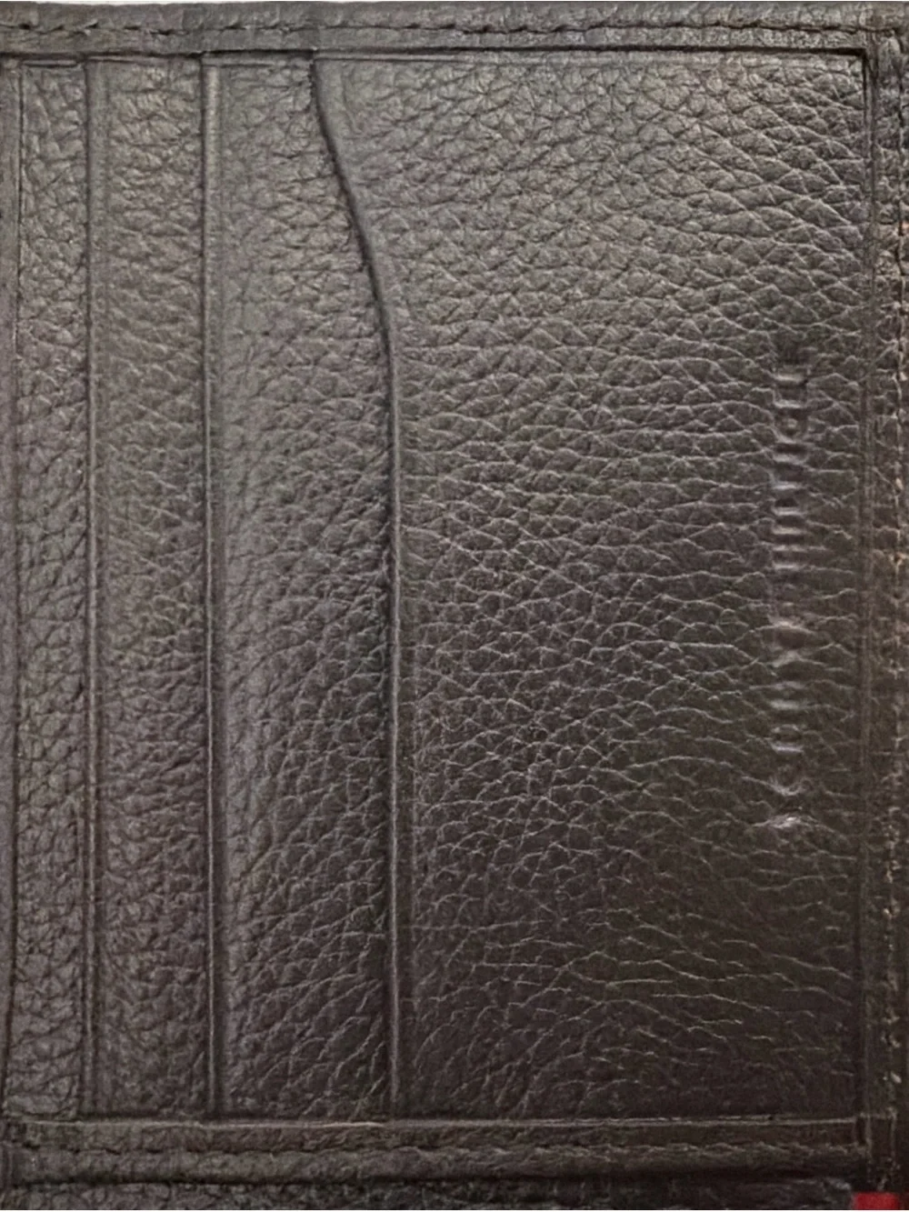 Tommy Hilfiger Brown Leather Bifold Wallet with Red & White Stitching New